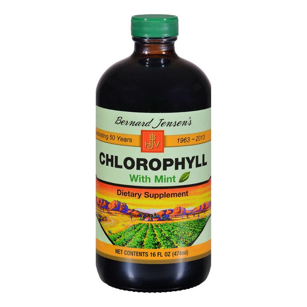 Bernard Jensen Chlorophyll Liquid, Mint, 16 Oz